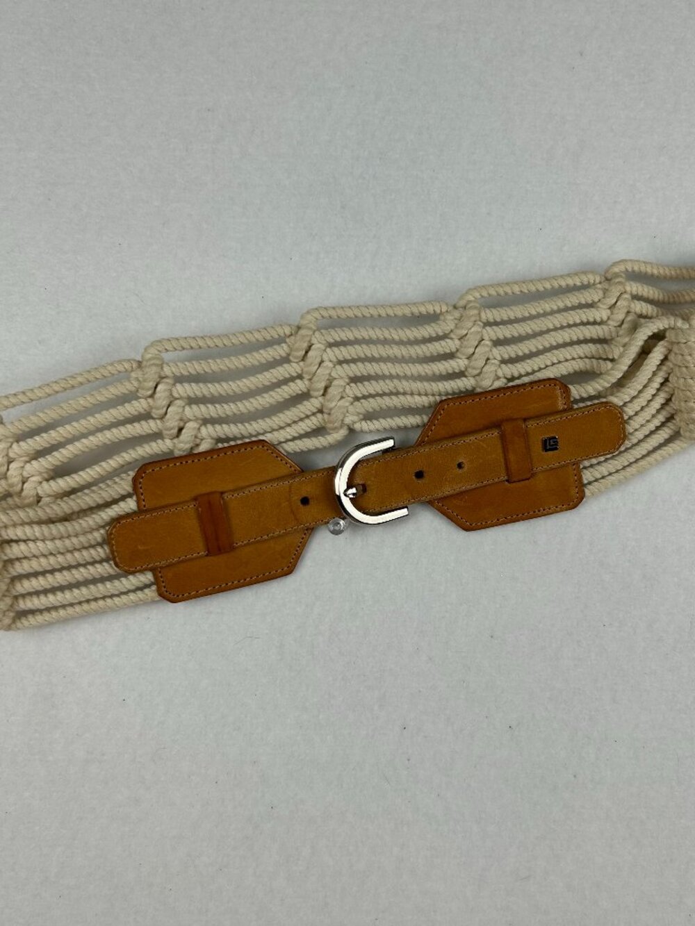 Guy LaRoche Paris | Designer Leather and Rope Belt, 35"
